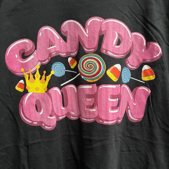 Candy Queen Short Sleeve Black Graphic T‎ Shirt Halloween Easter Size 4X NEW - Picture 2 of 3